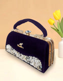 Luxe Purple Velvet Evening Handbag for Women (DZ18358)