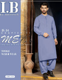 IB Unstitched Wash n Wear Solid Blue Shalwar Kameez for Men's Premium Quality Fabric (DZ18528)