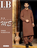 IB Unstitched Wash n Wear Brown Shalwar Kameez for Men's Premium Quality Fabric (DZ18529)