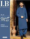 IB Unstitched Wash n Wear Zinc Blue Shalwar Kameez for Men's Premium Quality Fabric (DZ18532)