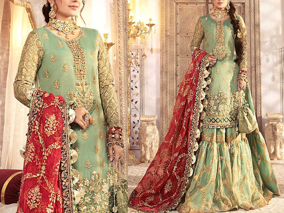 Embroidered Masoori Bridal Dress with Embroidered Organza Dupatta (DZ14548)