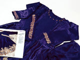Readymade 2-Piece Embroidered Shamoz Silk Dress (DZ15326)
