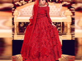 3D & Handwork Heavy Embroidered Net Bridal Maxi Dress (DZ14409)