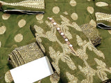 Banarsi Style Cotton Jacquard Dress with Cotton Jacquard Dupatta (DZ15052)