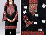 Ethnic Sequins Embroidered 2-Piece Black Lawn Dress (DZ13826)