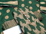 Banarsi Style Cotton Jacquard Dress with Cotton Jacquard Dupatta (DZ14177)