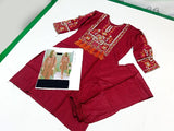 Readymade 2-Piece Embroidered Linen Dress (DZ15316)