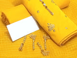 Embroidered Shamoz Silk Mehndi Dress with Shamoz Silk Trouser (DZ14636)