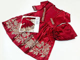 Readymade 2-Piece Embroidered Shamoz Silk Dress (DZ15327)