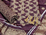 Banarsi Style Cotton Jacquard Dress with Cotton Jacquard Dupatta (DZ14390)