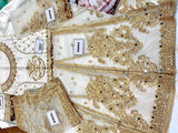 Embroidered & Mirror Work White Net Bridal Maxi Dress (DZ14230)