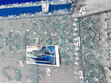 Embroidered Grey Net Wedding Dress (DZ14117)
