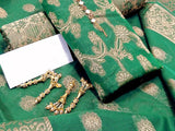 Banarsi Style Cotton Jacquard Dress with Cotton Jacquard Dupatta (DZ15162)