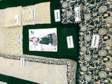 Indian Embroidered Green Chiffon Maxi Dress (DZ13799)