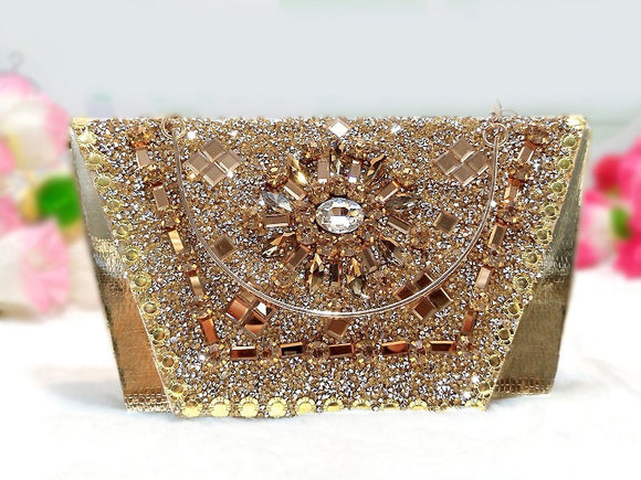Fancy Golden Evening Clutch Bag for Wedding (DZ15215)