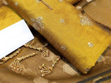Banarsi Style Embroidered Raw Silk Dress with Organza Jacquard Dupatta (DZ14846)