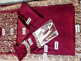 Indian Embroidered Maroon Chiffon Saree (DZ11550)