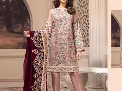 Embroidered Chiffon Wedding Dress (DZ12139)