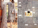 Heavy Embroidered Grey Net Wedding Dress (DZ12164)