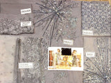 Heavy Embroidered Grey Net Wedding Dress (DZ12164)