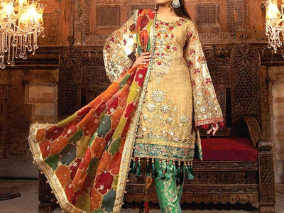 Heavy Embroidered Net Dress (DZ12361)