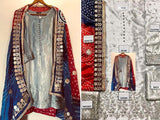Unstitched Embroidered Organza Dress with Silk Dupatta (DZ13292)