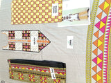 Embroidered Linen Dress with Wool Shawl Dupatta (DZ13530)