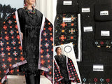 Embroidered Black Chiffon Dress with Phulkari Embroidered Dupatta (DZ13644)