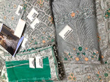 Heavy Embroidered Grey Net Bridal Maxi Dress (DZ13646)