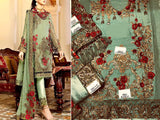 3D & Handwork Embroidered Chiffon Party Wear Dress 2022 (DZ14367)