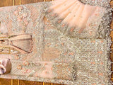 3D Handwork & Embroidered Net Bridal Maxi Dress (DZ14769)