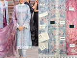Schiffli Embroidered Lawn Suit with Digital Print Silk Dupatta (DZ14962)