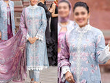 Schiffli Embroidered Lawn Suit with Digital Print Silk Dupatta (DZ14962)