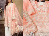 Embroidered Lawn Dress with Embroidered Net Dupatta (DZ15040)