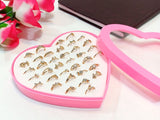 36 Pcs Mid Finger Rings with Heart Shape Gift Packing (DZ15060)