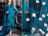 Embroidered Chiffon Party Wear Dress 2023 (DZ15194)