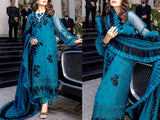 Embroidered Chiffon Party Wear Dress 2023 (DZ15194)