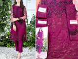 2-Piece Embroidered Fancy Net Party Wear Dress 2022 (DZ15195)