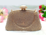 Luxury Diamante Crystal Golden Bridal Clutch Bag (DZ15222)