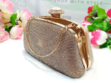Luxury Diamante Crystal Golden Bridal Clutch Bag (DZ15222)