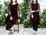 2-Piece Embroidered Fancy Net Party Wear Dress 2022 (DZ15259)