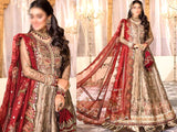 Handwork & Embroidered Khaddi Net Bridal Maxi Dress 2022 with Ready-to-Wear Dupatta (DZ15260)