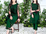 2-Piece Embroidered Fancy Net Party Wear Dress 2024 (DZ15263)