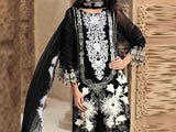 Sequins Neck Embroidered Linen Dress 2022 with Linen Dupatta (DZ15282)
