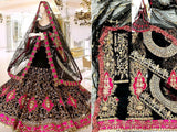 Mirror & Handwork Embroidered Net Bridal Maxi Dress 2024 (DZ15304)