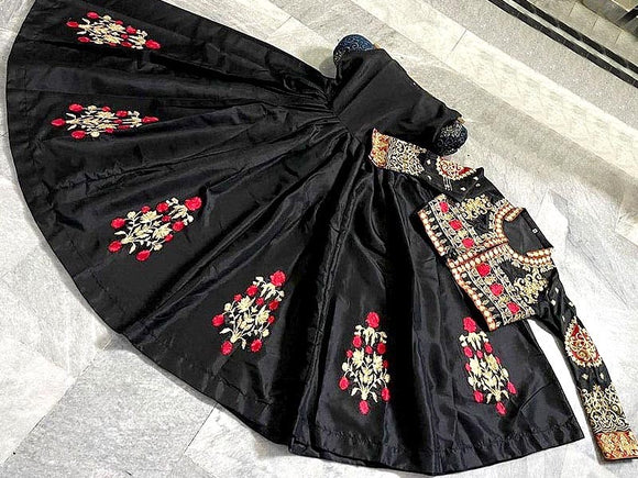Readymade Koti Style Embroidered Shamoz Silk Maxi (DZ15319)