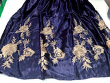 Readymade Embroidered Navy Blue Shamoz Silk Maxi (DZ15323)