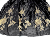 Readymade Embroidered Black Shamoz Silk Maxi (DZ15325)