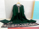 Readymade 3-Piece Embroidered Chiffon Maxi Dress with Embroidered Chiffon Dupatta (DZ15332)