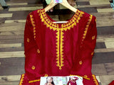 Readymade 2-Piece Embroidered Linen Suit 2022 (DZ15367)